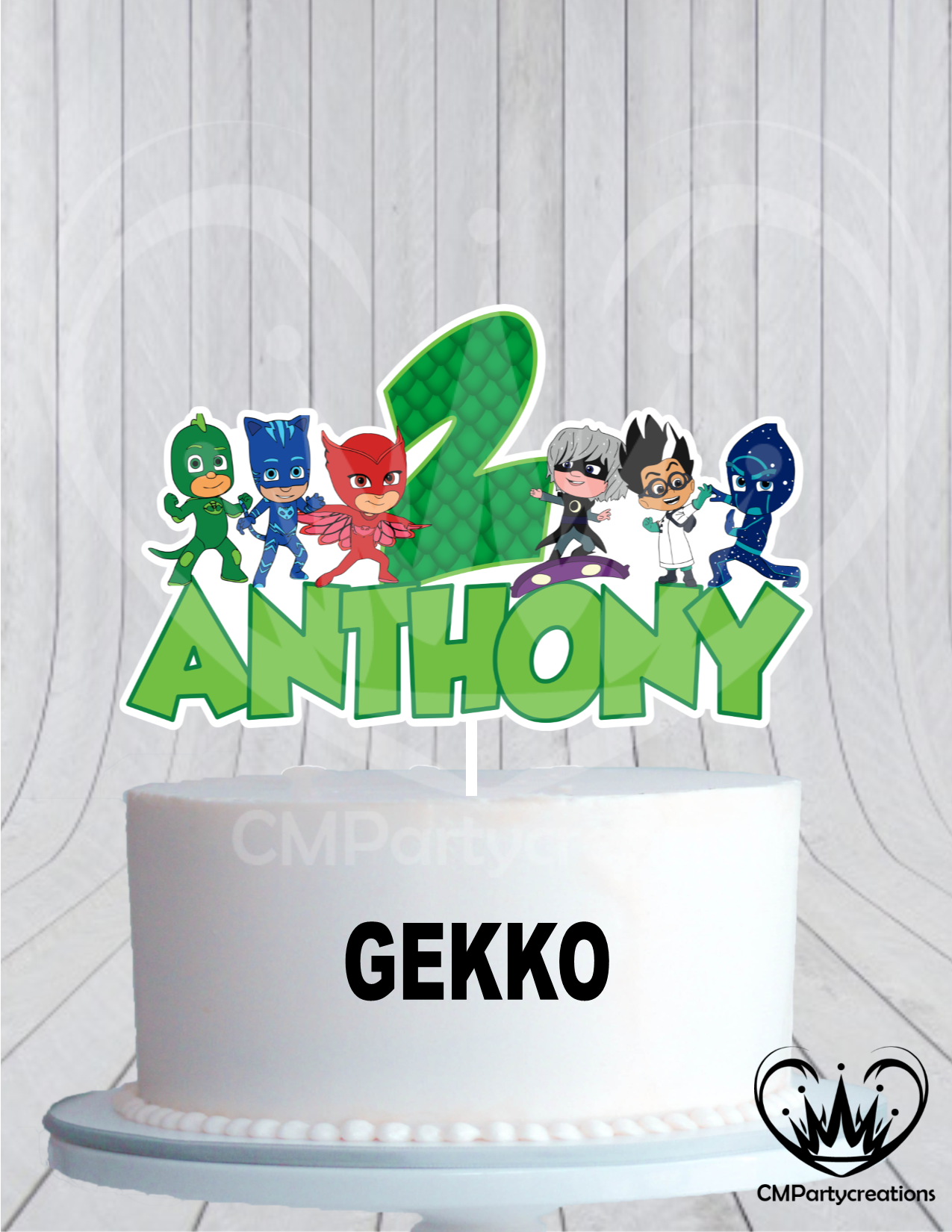 PJ Masks Animated Cake Topper - CMPartycreations