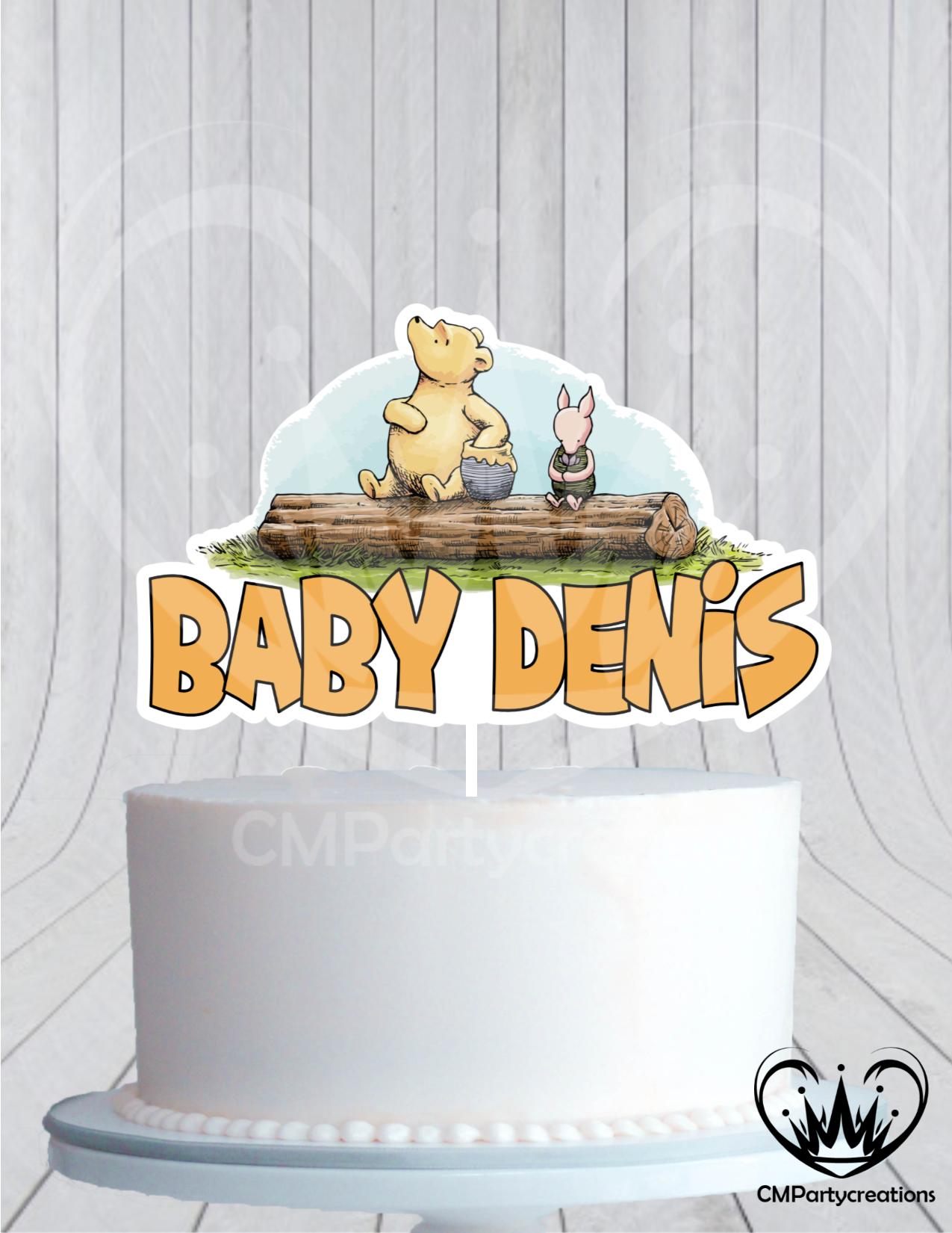 Classic Winnie The Pooh Baby Shower Cake Topper Cmpartycreations