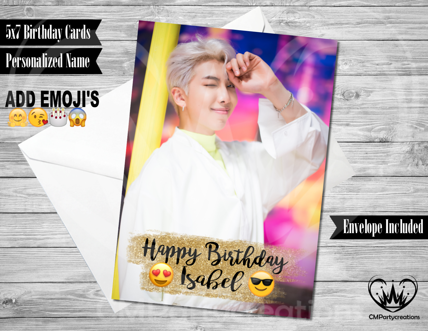 BTS RM K-Pop Personalized Birthday Card - CMPartycreations
