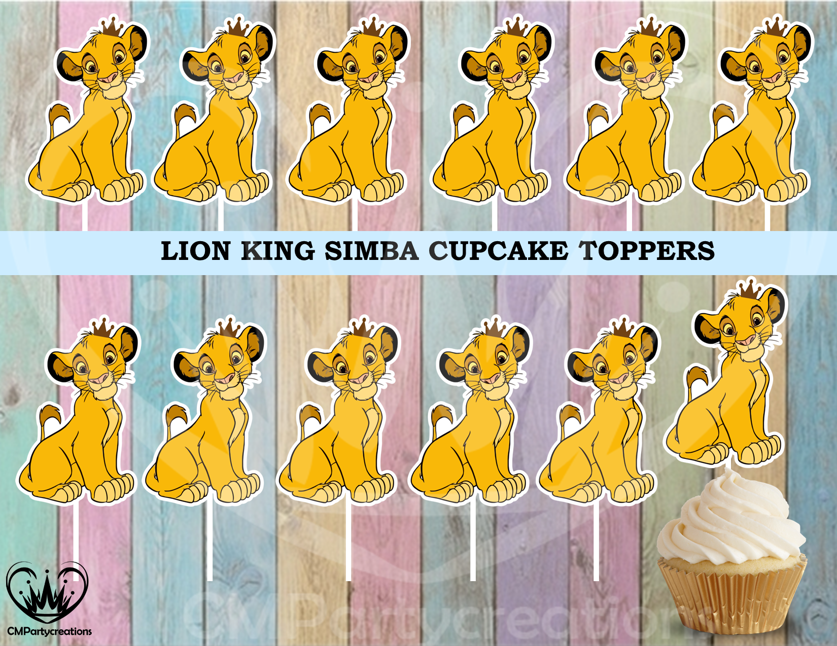 Lion King Cupcake Toppers Birthday Party Cmpartycreations