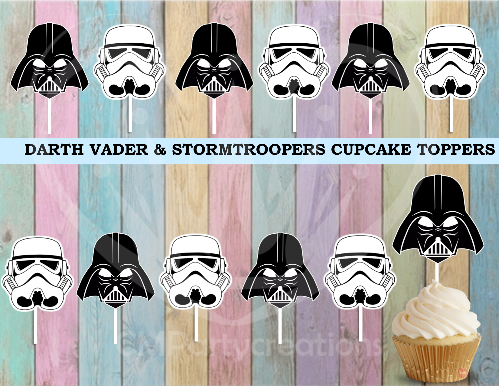 stormtrooper cupcake toppers
