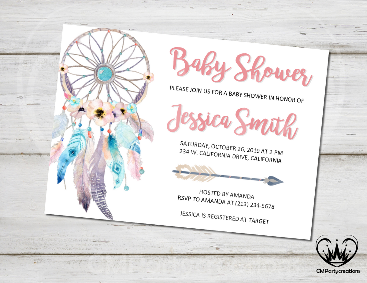 dream catcher girl baby shower