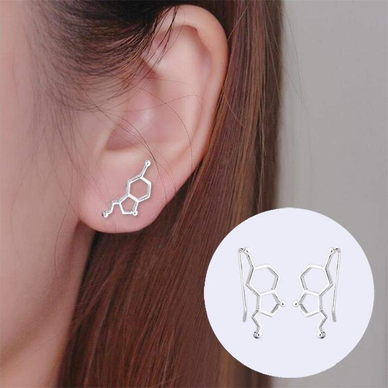 Gold DNA helix earrings - My Chemical Gift