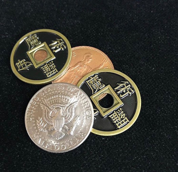 Chinese Brass Token Coin, this is a brass machine struck token with