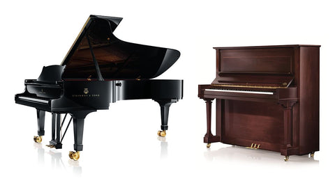 two pianos upright and grand piano