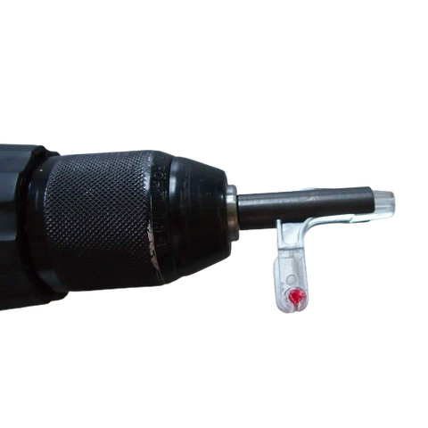 elbow spinner tool attached to a drill
