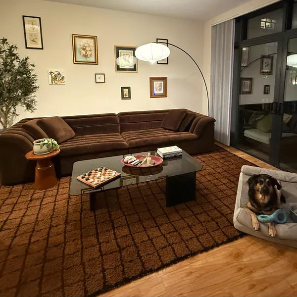 Grid wool rug – Modern Beni Ourain rug