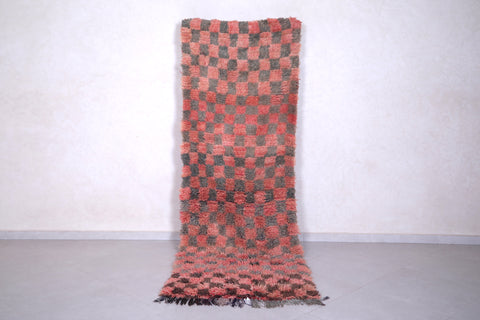 Vintage handmade moroccan runner rug  3.1 FT X 9.3 FT