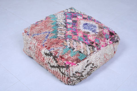 Berber handmade moroccan azilal old rug pouf