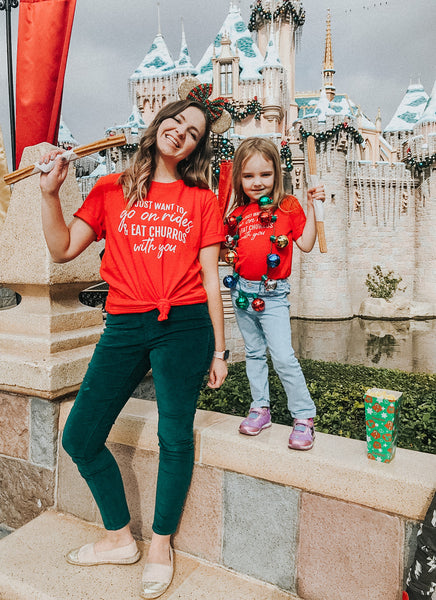 Friday apparel custom Disneyland treats mommy and me Christmas shirts