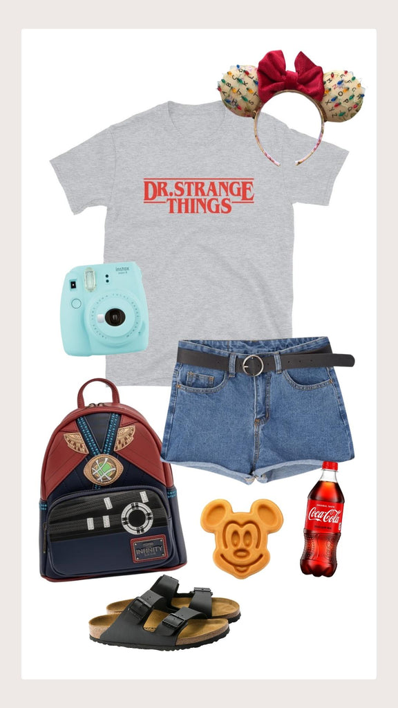 doctor strange multiverse of madness avengers campus lounge fly backpack mickey waffles eggos eleven Steve Harrington ears outfit disneyland shop friday apparel 80s