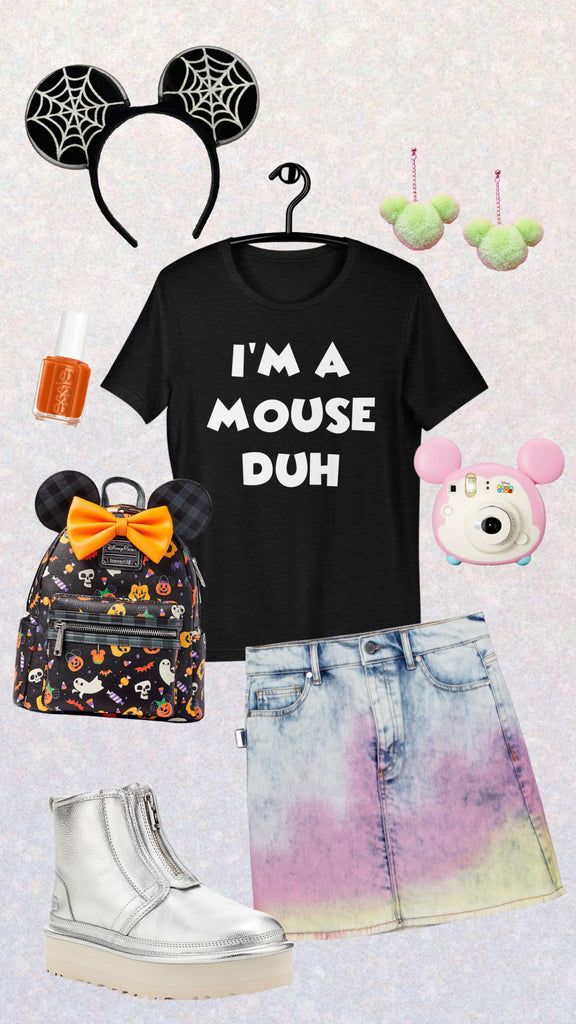 friday apparel I'm a mouse duh shirt mean girls disneyland Disney World mickey Minnie Mouse halloween time shirt lounge fly backpack install mickey Pom Pom earrings mickey ears