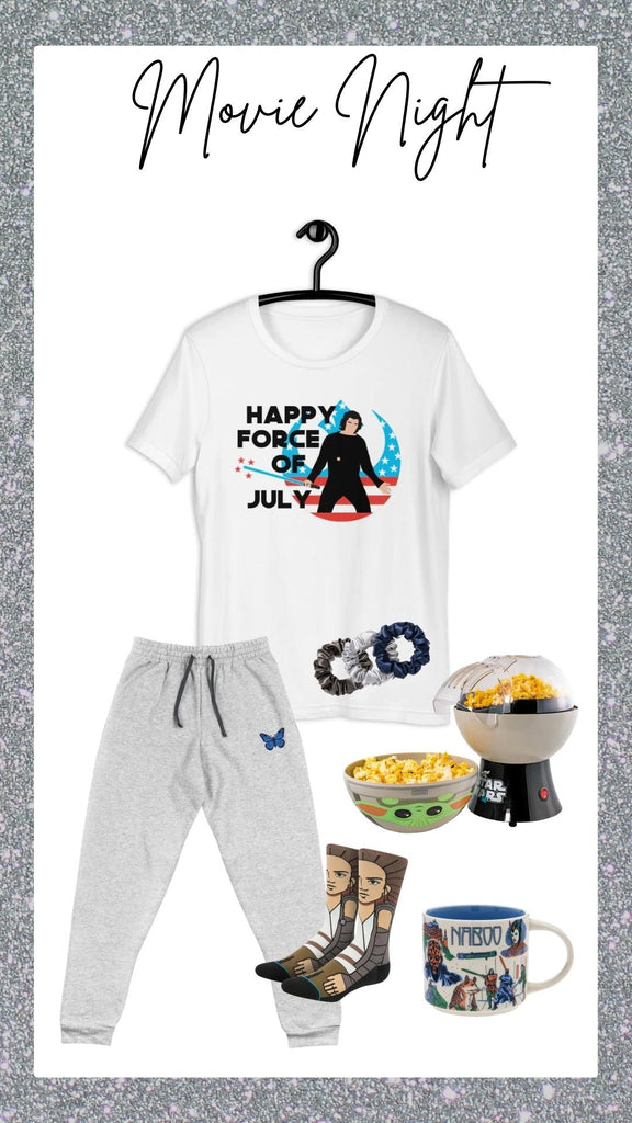 friday apparel blog movie night save Ben Solo ma the force of July be with you Kylo Ren Adam driver blue butterfly reylo rey socks stance Star Wars mug popcorn machine bucket baby yoda grogu