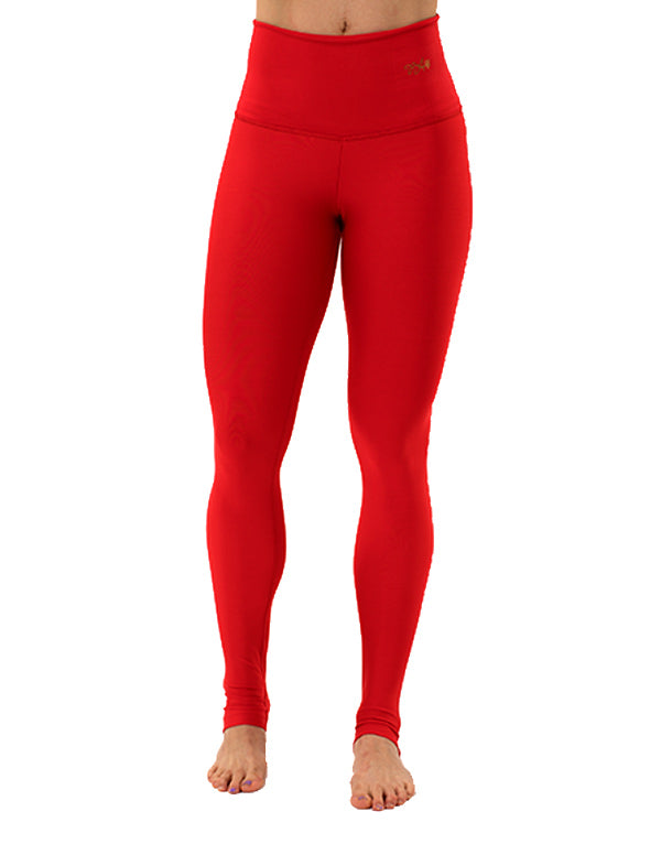 red high waisted leggings