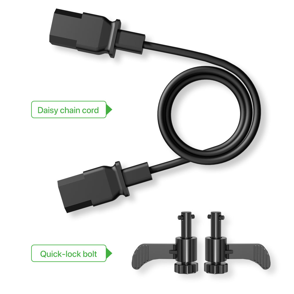Daisy chain cord & Quick-lock bolt