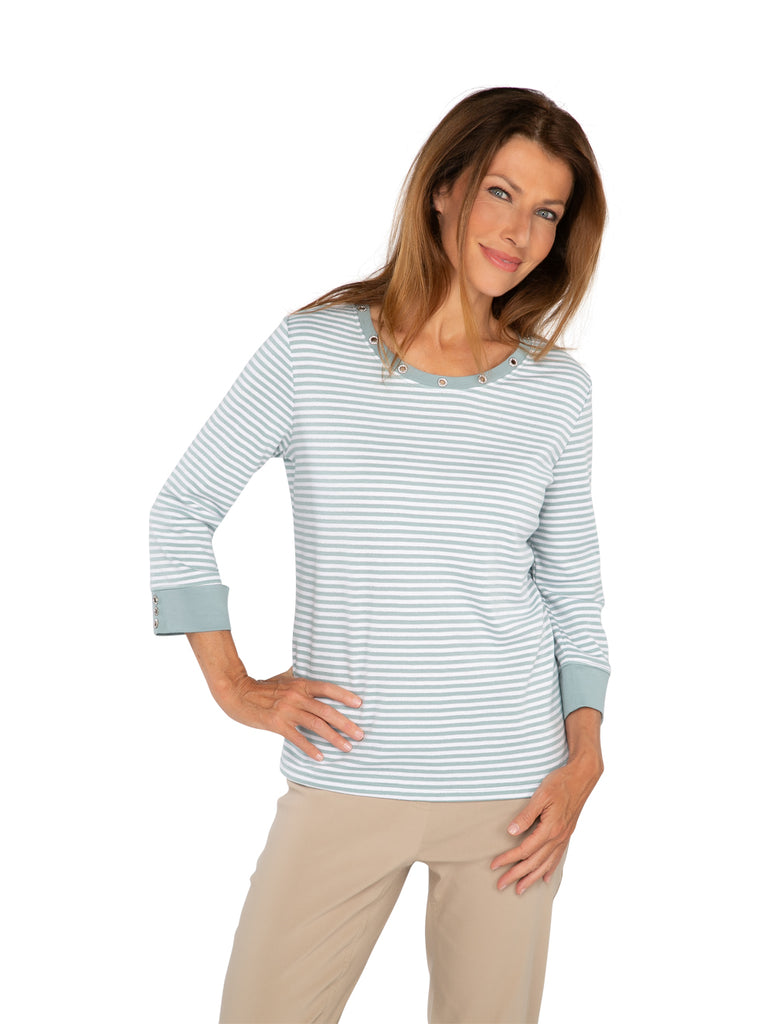 knit sweatshirt with shimmer stripes