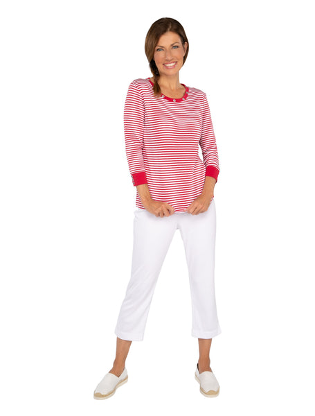 knit sweatshirt with shimmer stripes