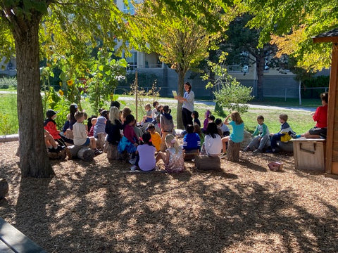 Gathering circle at Homma Elementary school