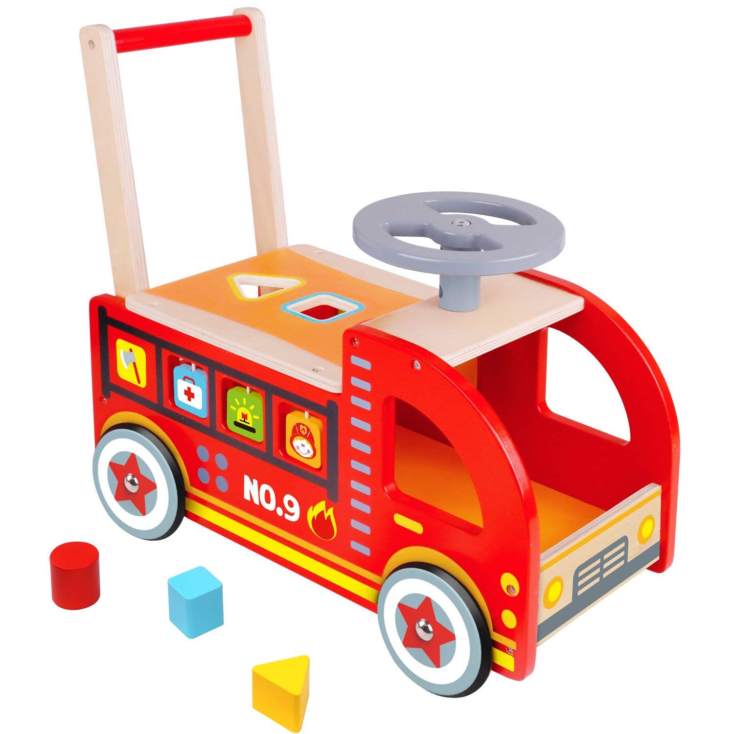 wooden ride on fire engine