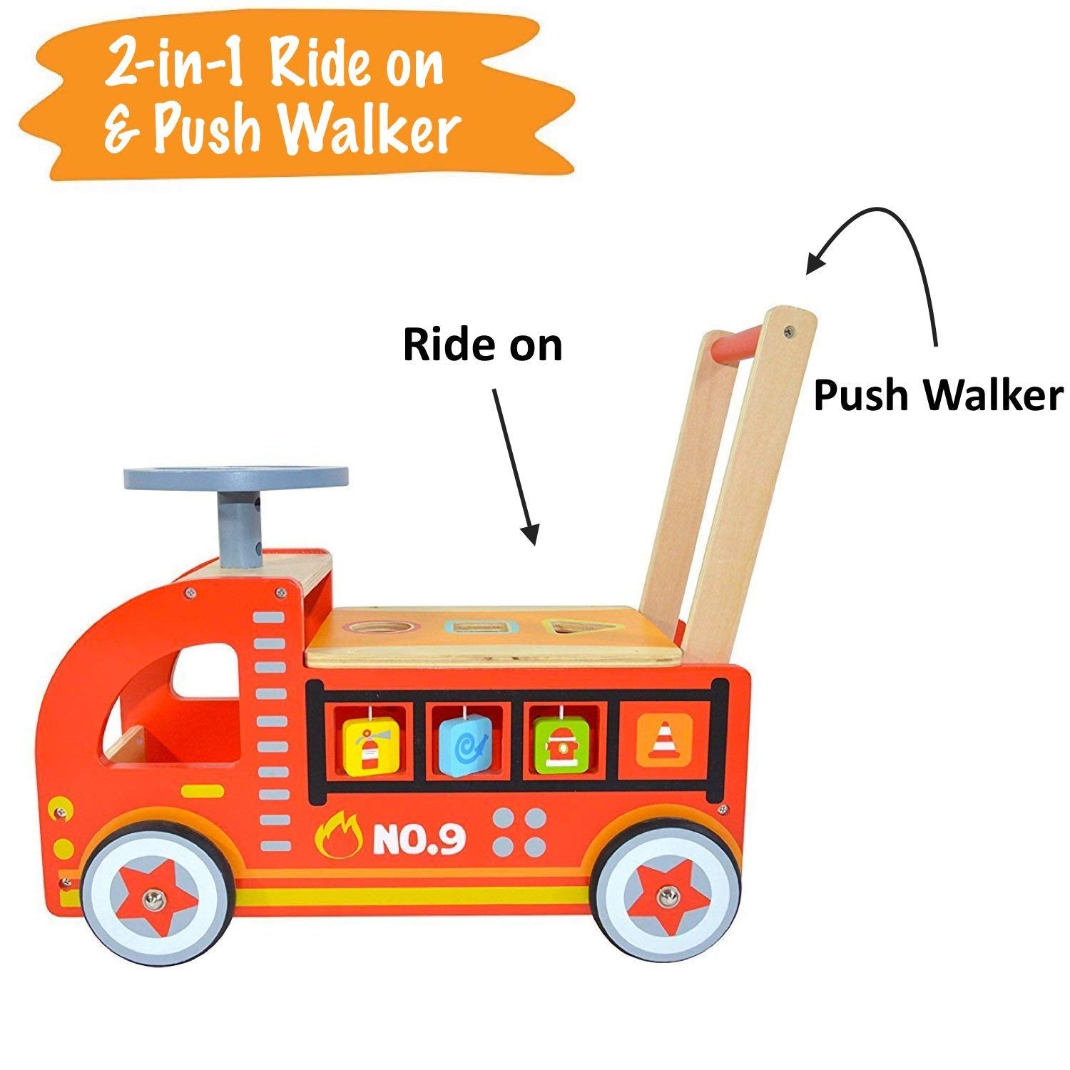 wooden ride on fire engine