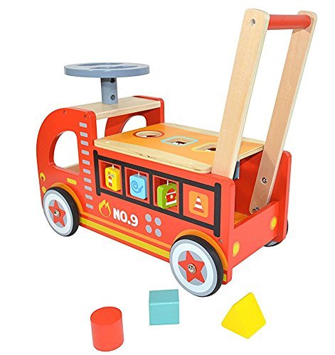 wooden fire truck ride on