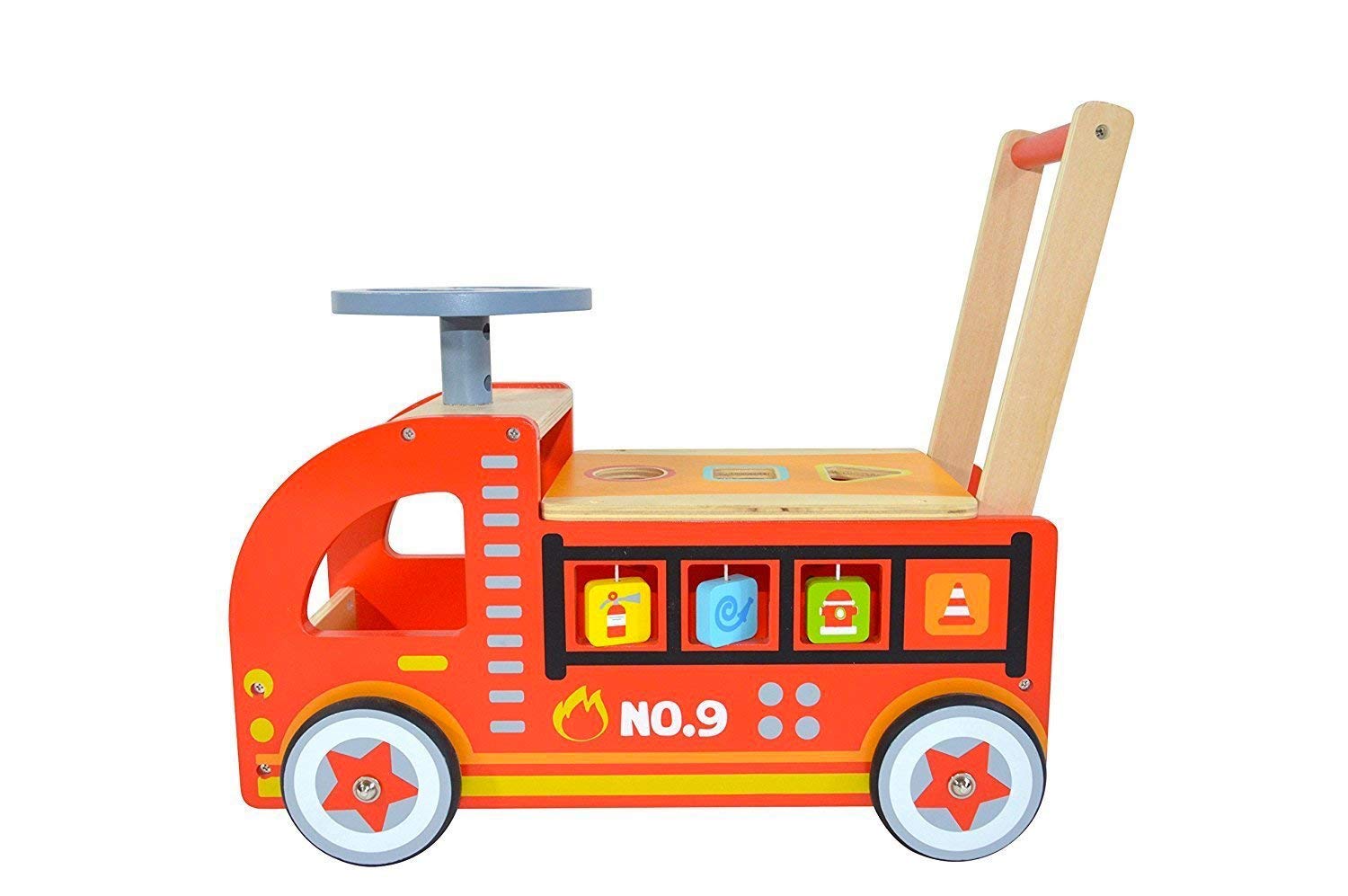 wooden fire truck ride on