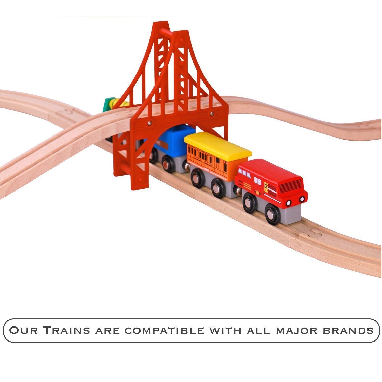 wooden train set brands