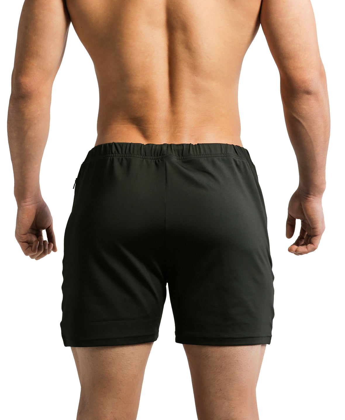 Men Above Knee Workout Shorts 1.0 - Solid-Black – TOUGH MODE | Athletic ...