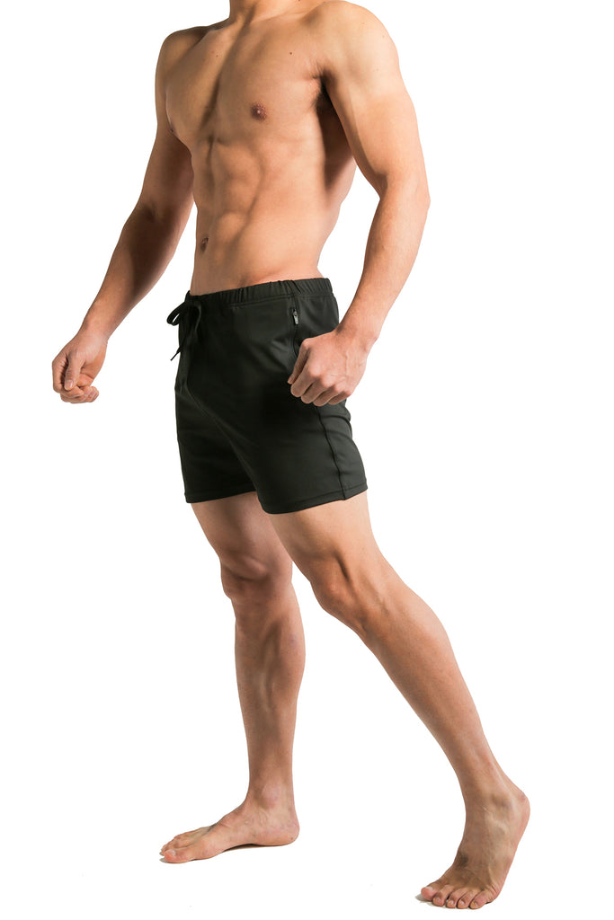 Men Above Knee Workout Shorts 1.0 - Solid-Black – TOUGH MODE | Athletic ...