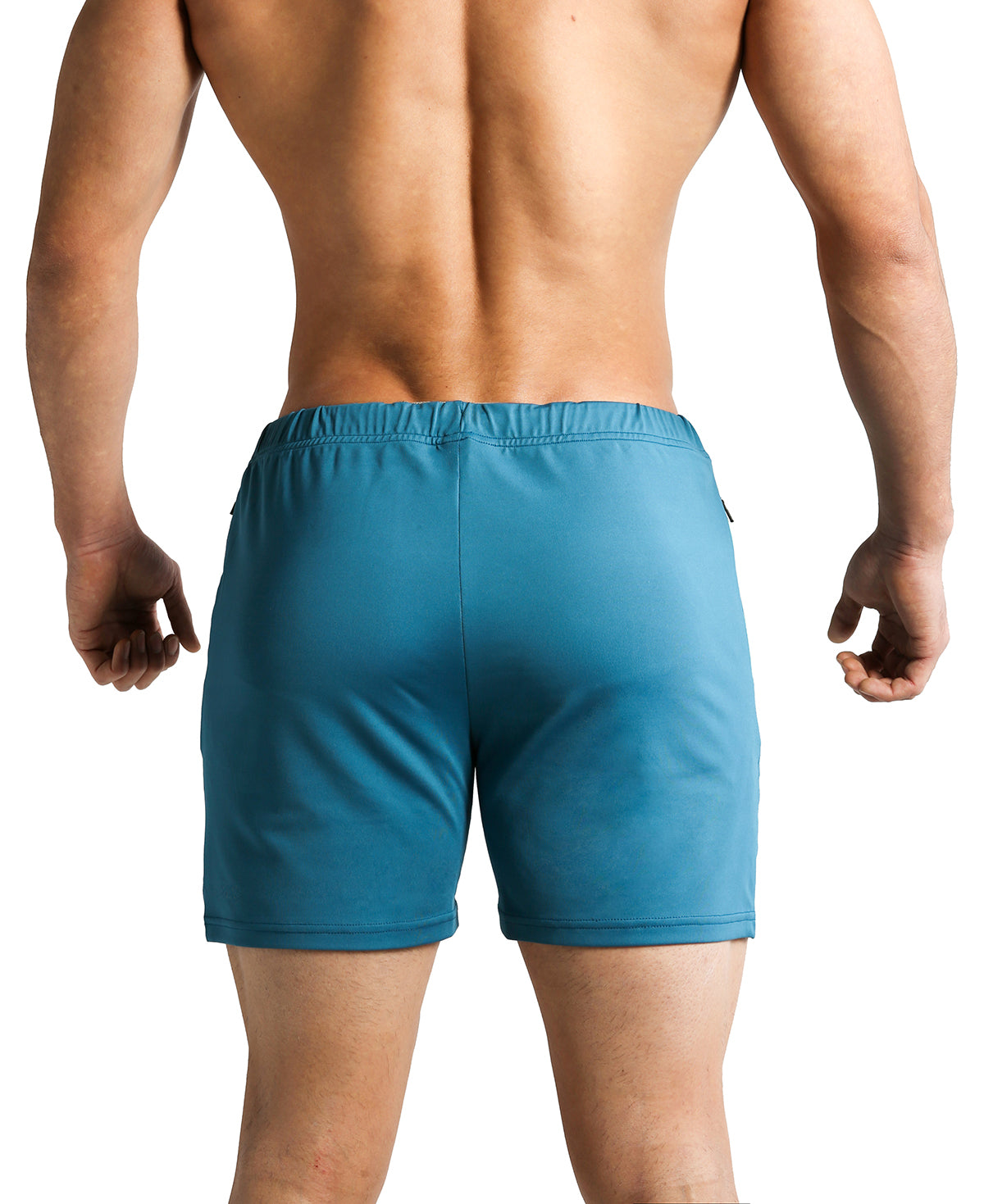 Men Above Knee Workout Shorts 1.0 - Solid-Marine Blue – TOUGH MODE ...