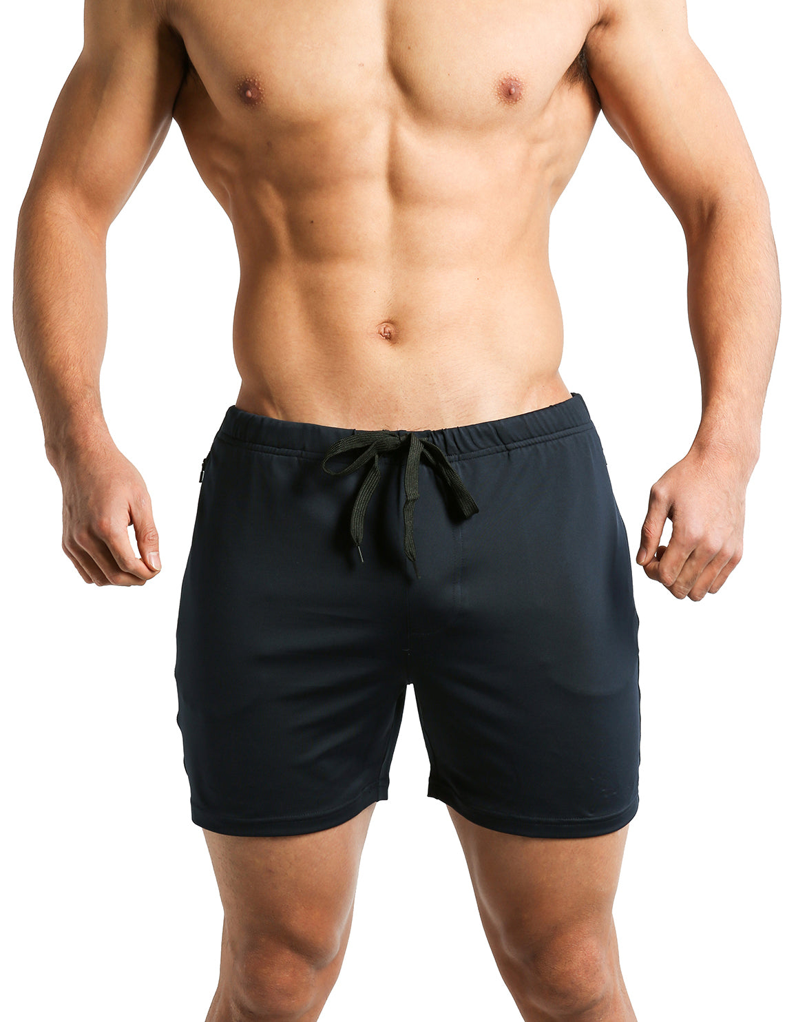 Men Above Knee Workout Shorts 1.0 - Solid-Navy – TOUGH MODE | Athletic ...