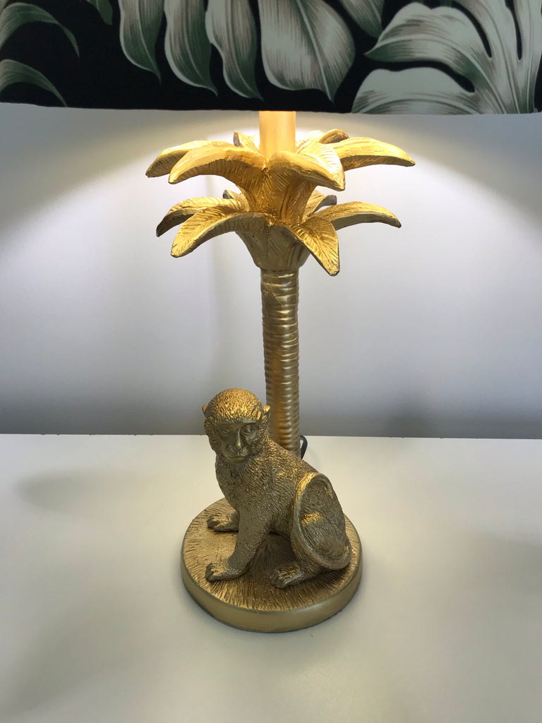 odisha resin monkey gold table lamp