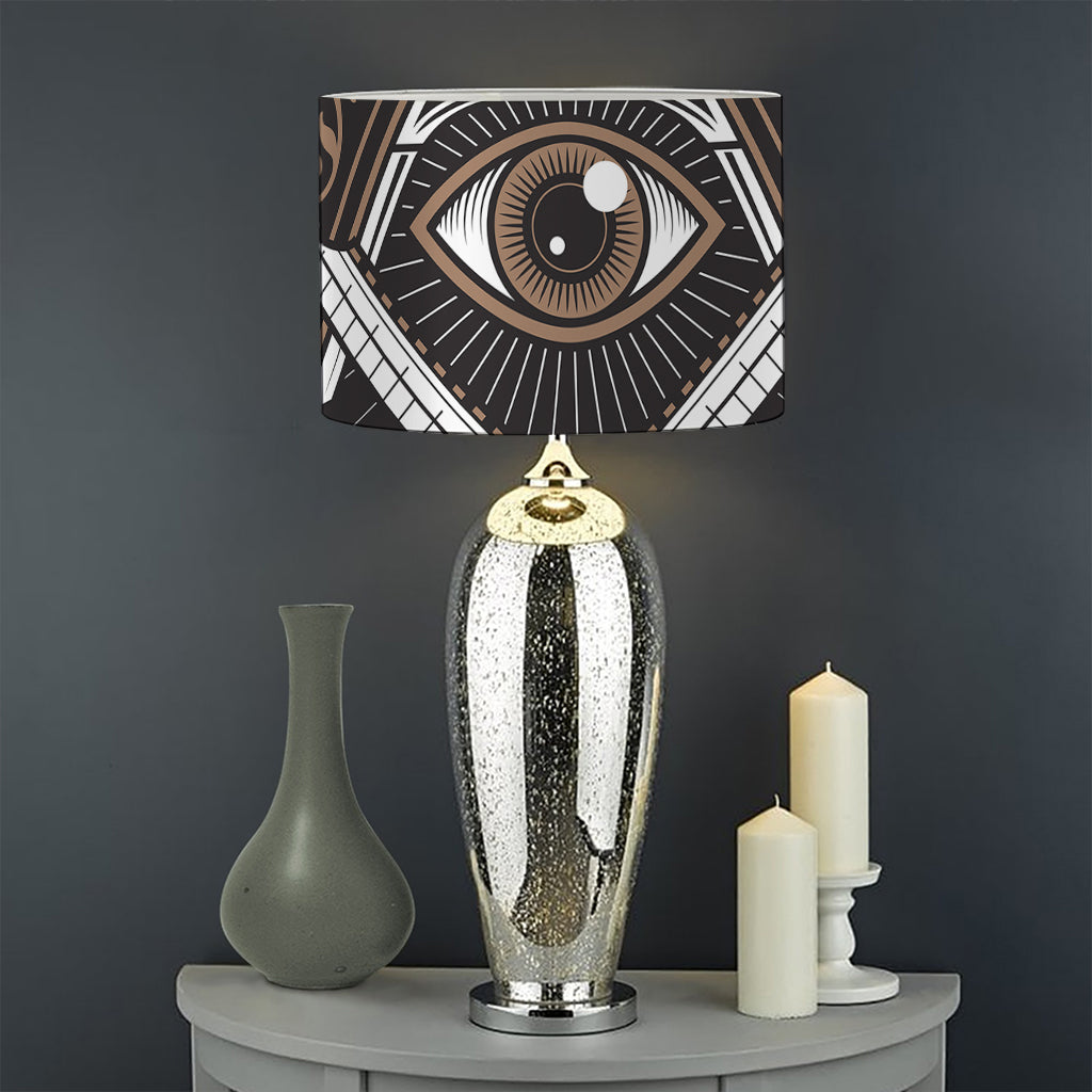 All Seeing Eye Symbol Print Drum Lamp Shade