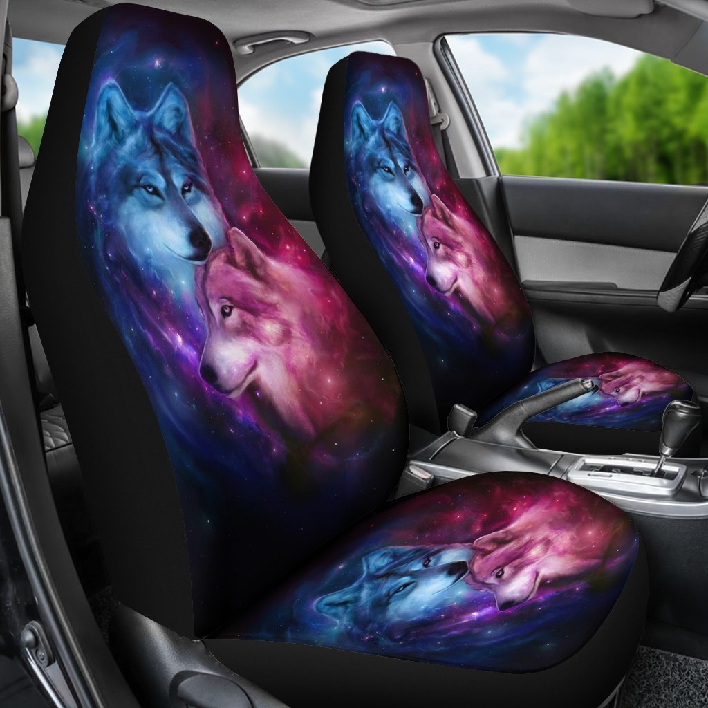 Blue And Purple Wolf Spirit Universal Fit Car Seat Covers Gearfrost