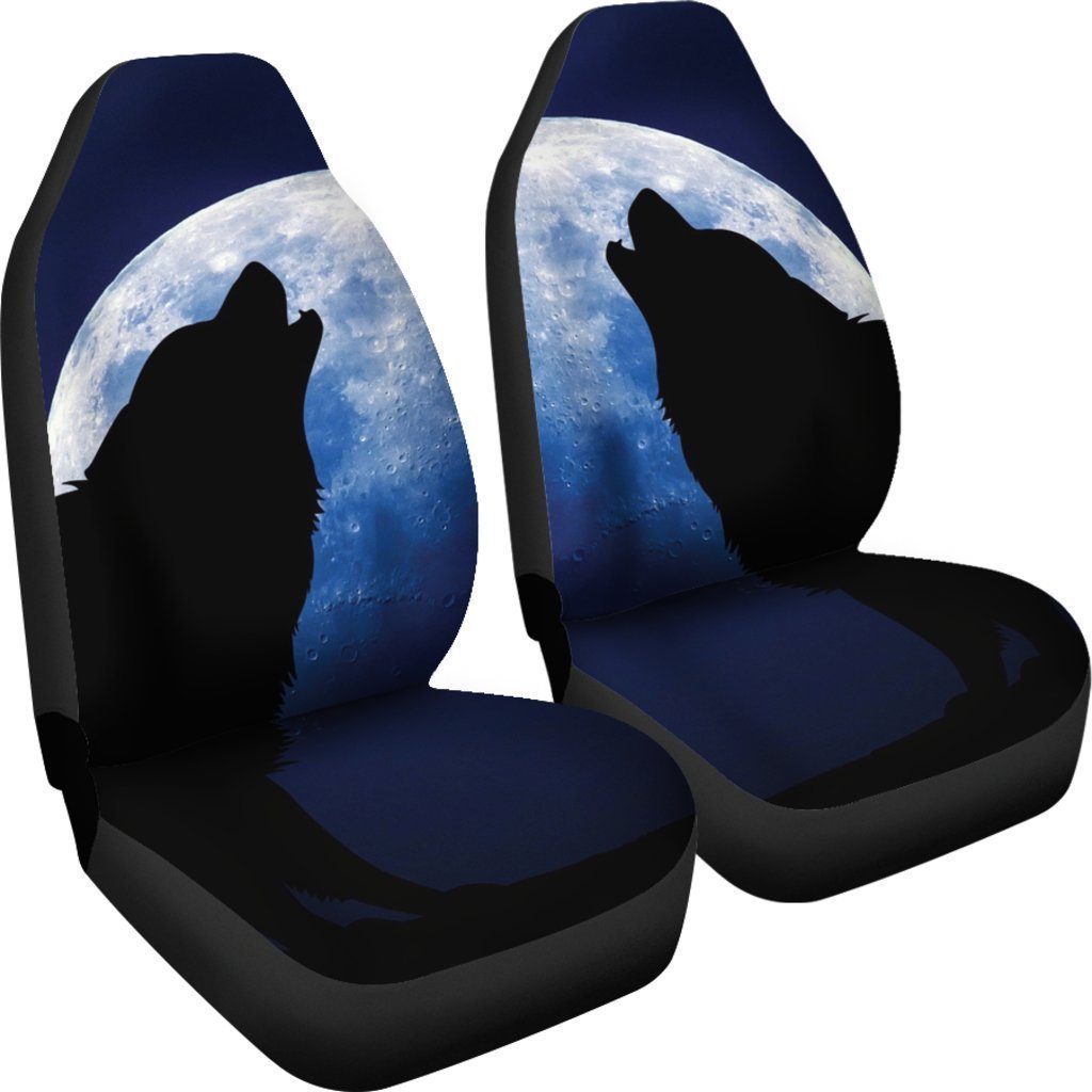 Full Moon Howling Wolf Universal Fit Car Seat Covers Gearfrost