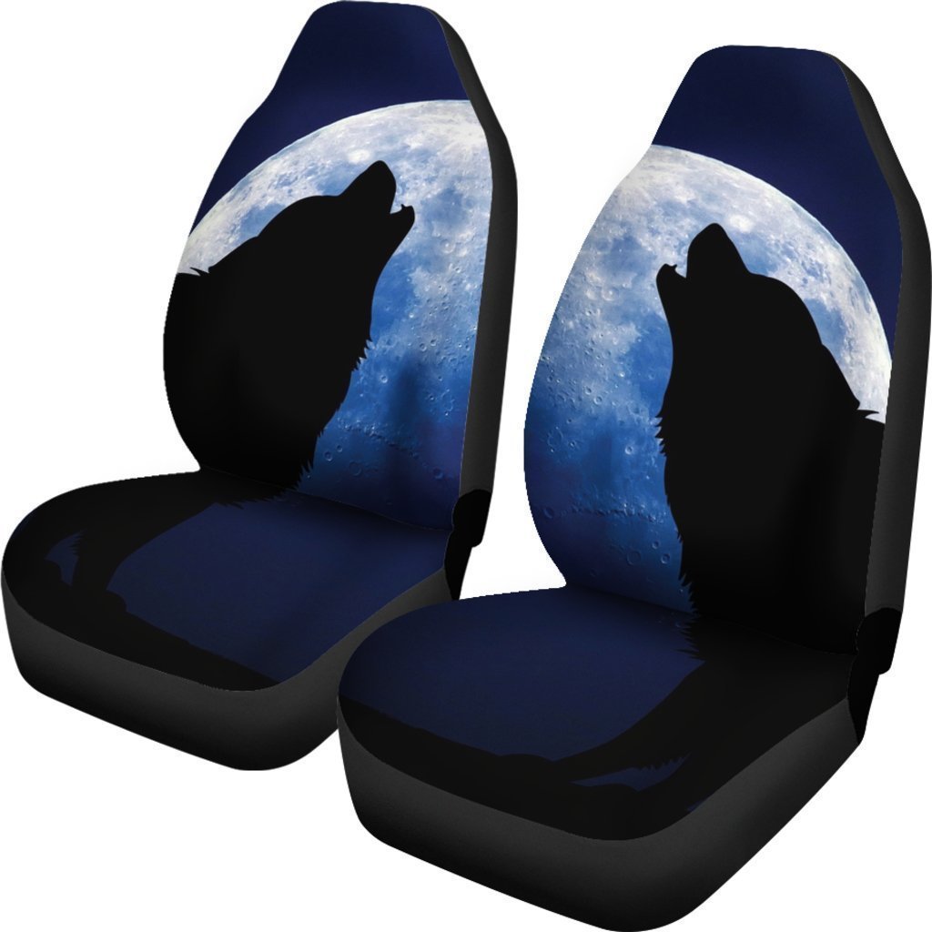 Full Moon Howling Wolf Universal Fit Car Seat Covers Gearfrost