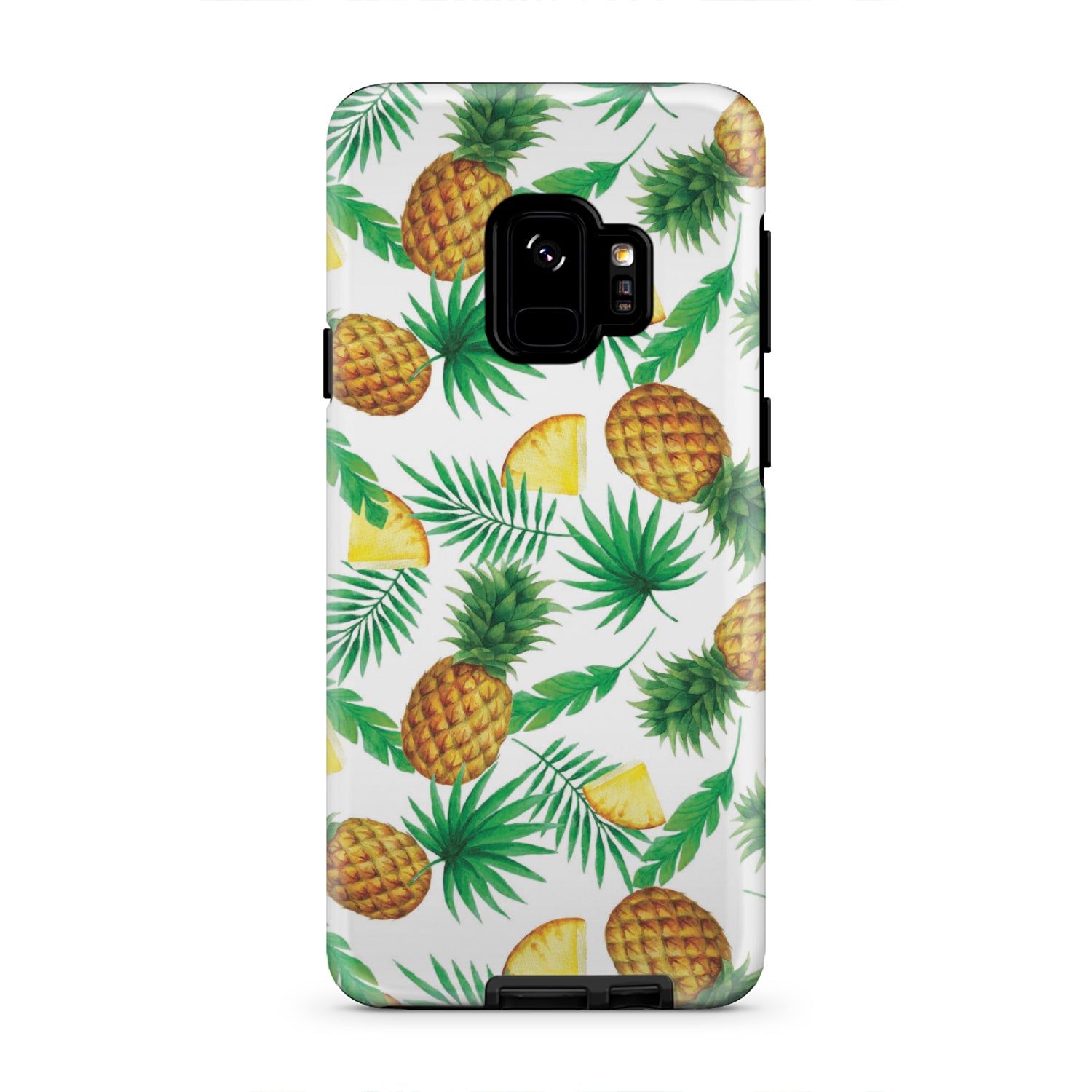 White Watercolor Pineapple Pattern Print Tough Phone Case