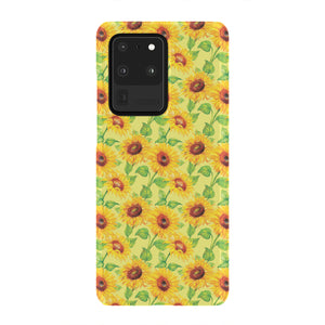 Beige Watercolor Sunflower Pattern Print Phone Case