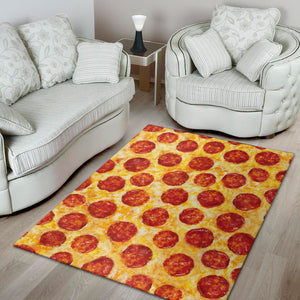 Pepperoni Pizza Print Area Rug