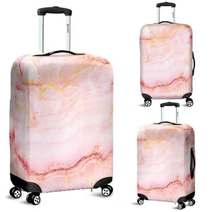 pink marble luggage