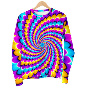 Spiral Colors Moving Optical Illusion Women's Crewneck Sweatshirt GearFrost