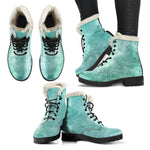 Teal Marble Print Comfy Boots GearFrost