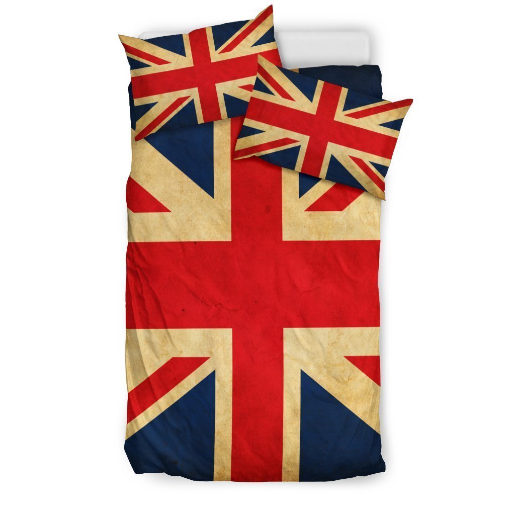 Vintage Union Jack British Flag Print Duvet Cover Bedding Set
