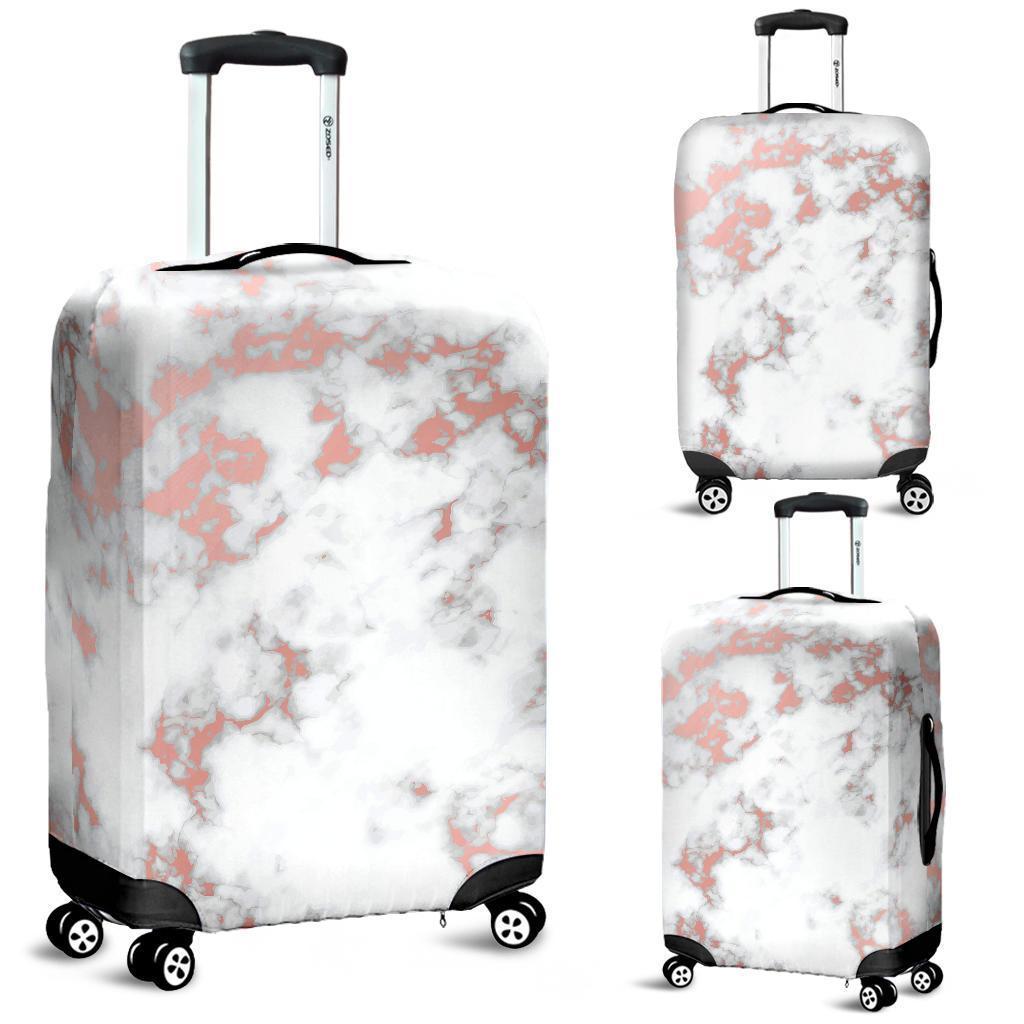 marble and rose gold suitcase