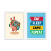 Eat Sleep Game Repeat Set of 2 Gamer Posters