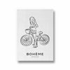 Girl on a cycle Modern Line Wall Art