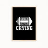 Sweat is fat crying Gym Poster