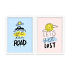 Take the road and let's get lost Set of 2 travel Posters