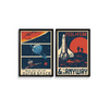 Feel the fear & Outer Space Set of 2 Space Posters