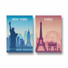 New york & Paris Set of 2 travel Posters